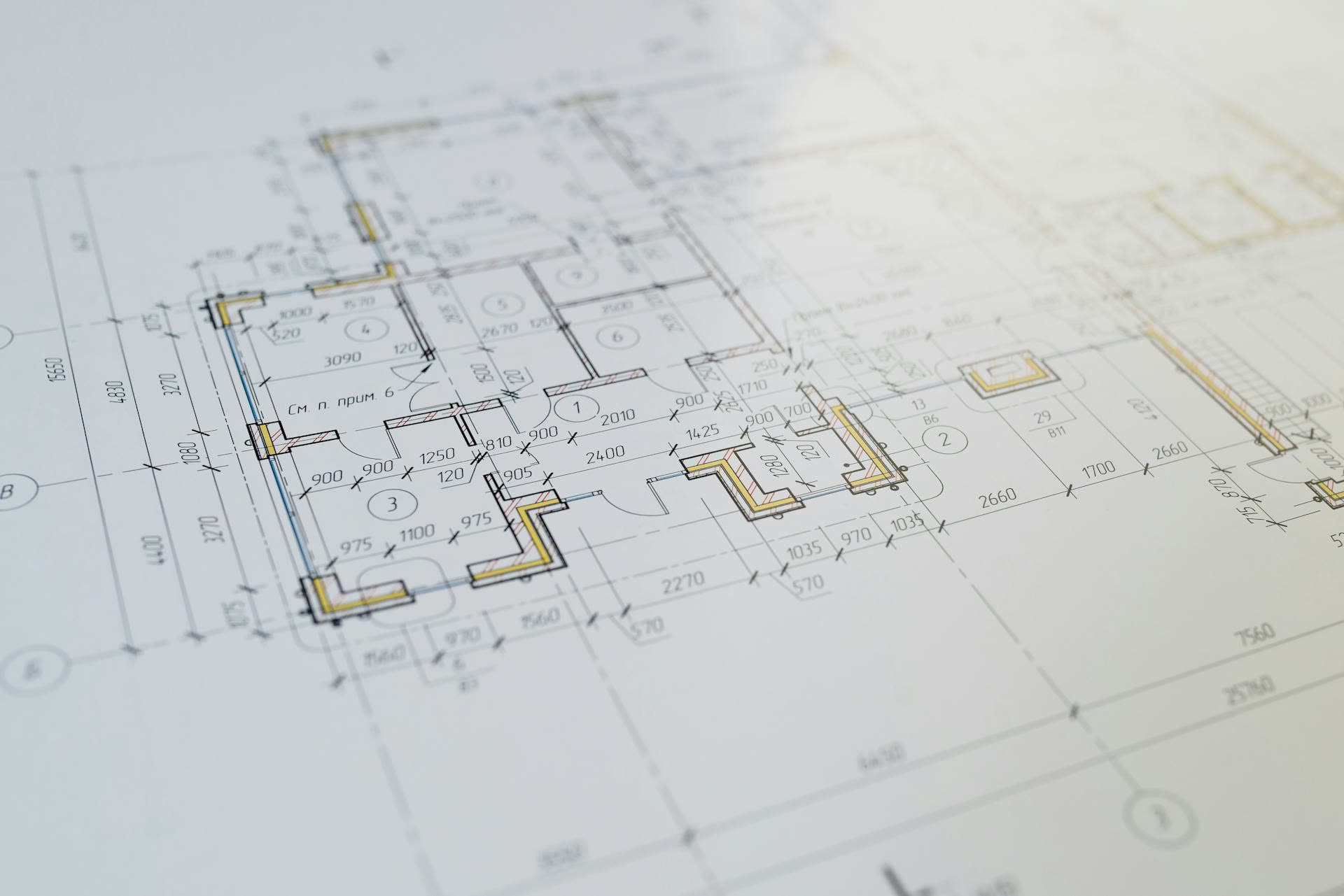 Architectural floor plan drawing with detailed dimensions